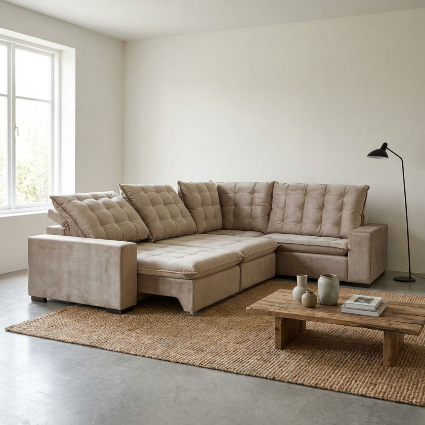 Sofá Retrátil reclinável de Canto – modelo 41831