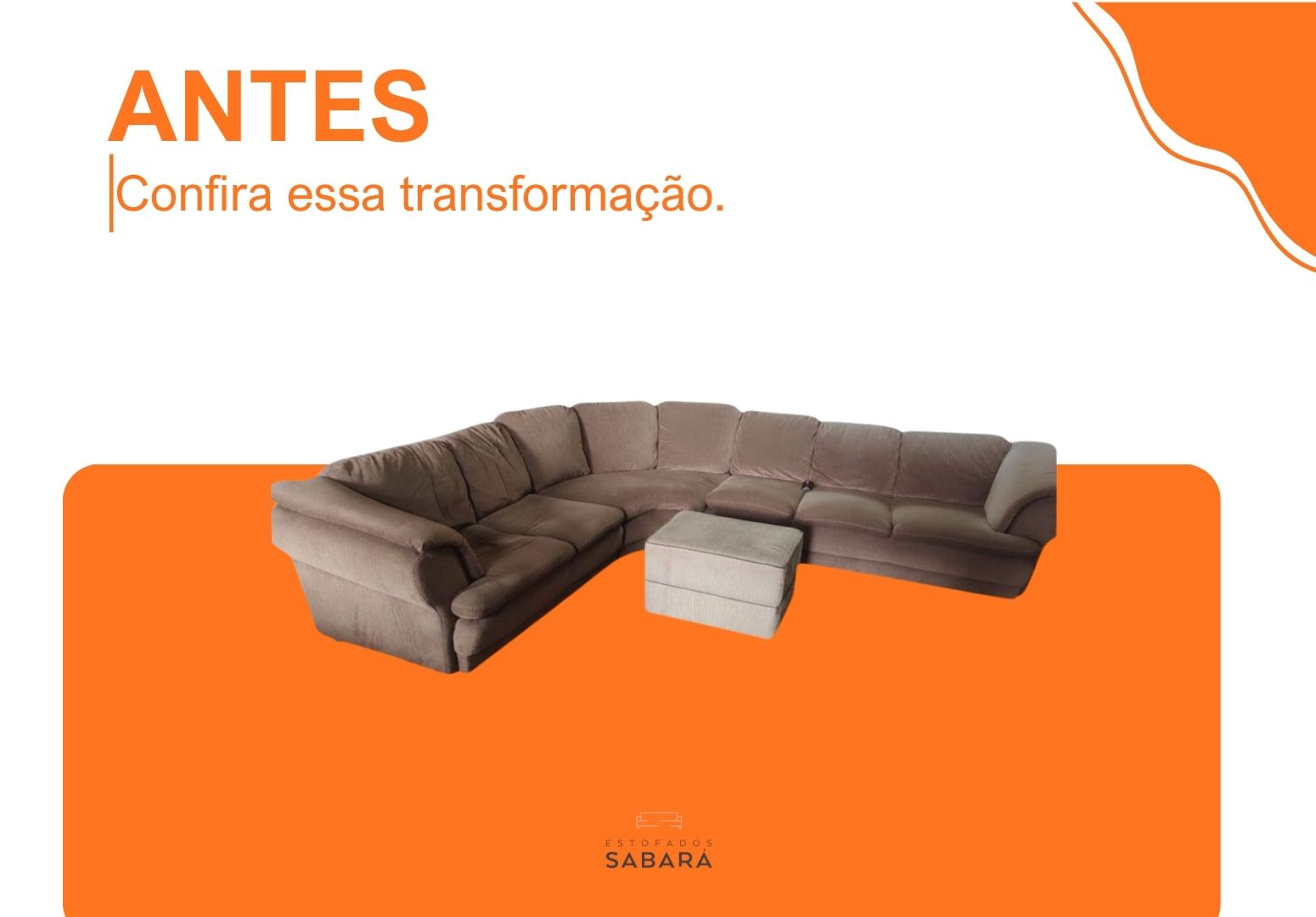 Reforma sofá de canto e pufe 51345