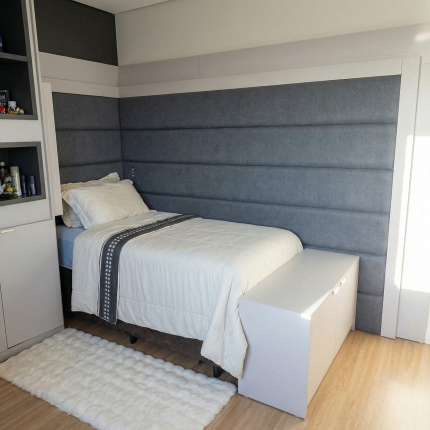 Cabeceira apliques horizontais